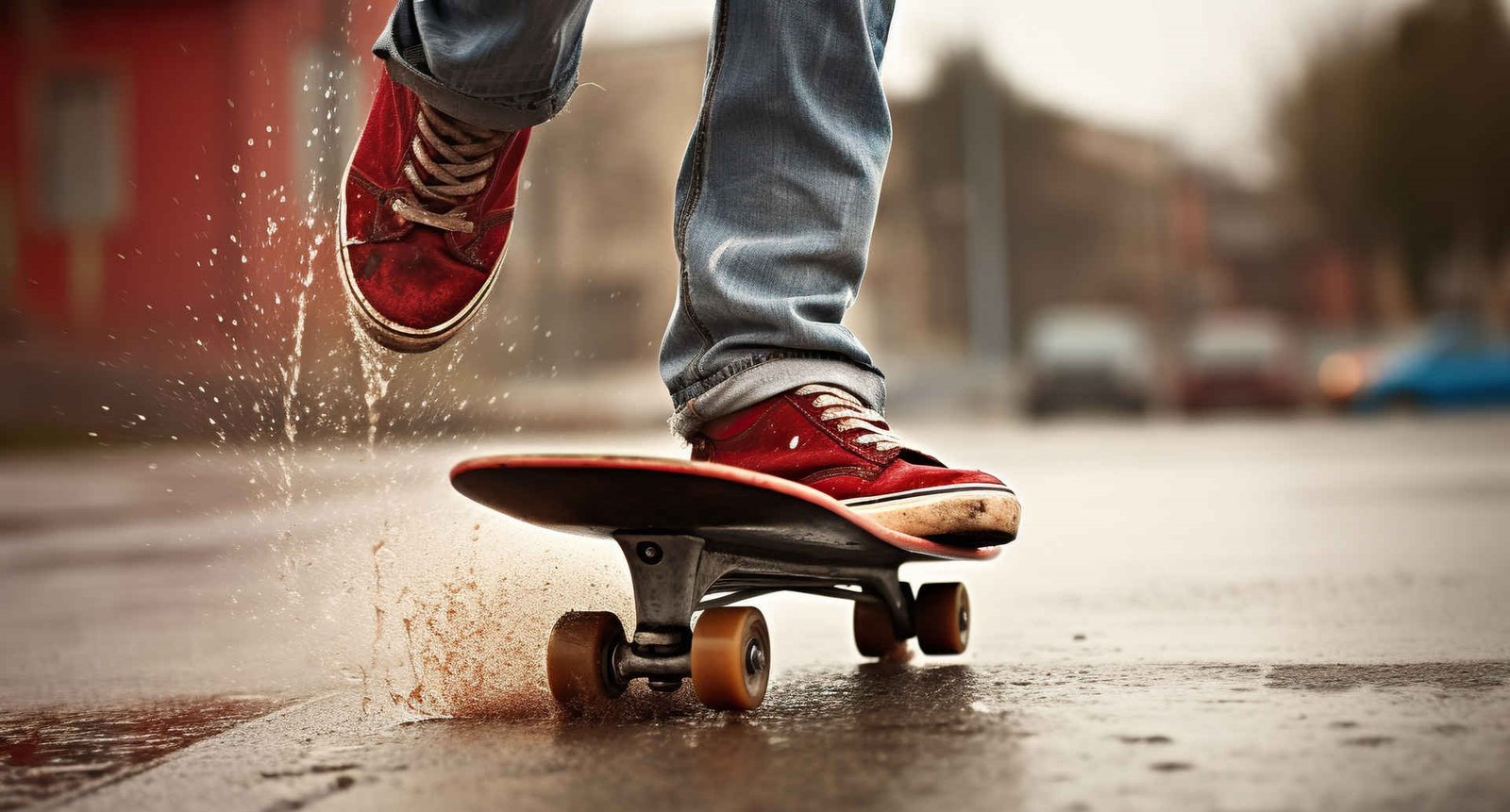 Skateboarder riding on a skateboard. non-competitive sport - skating